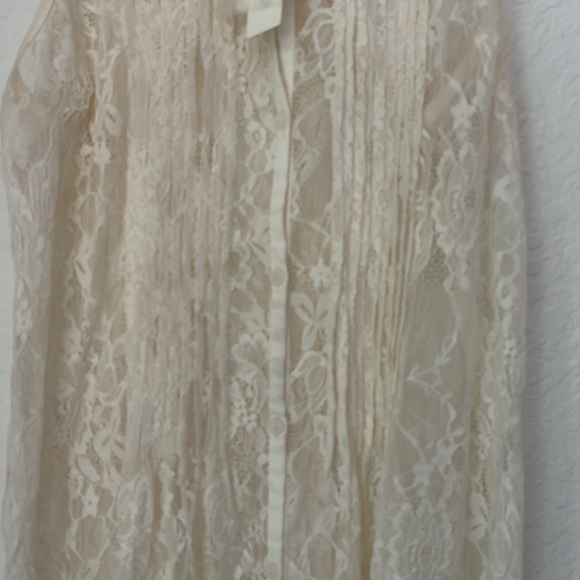 NWT Anthropologie sheer ivory lace tunic size Small - Picture 5 of 8